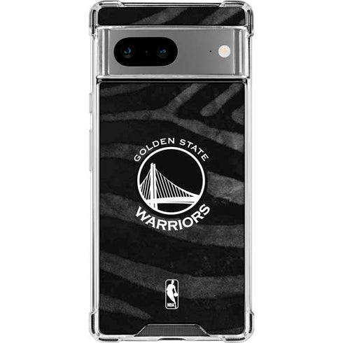 NBA Golden State Warriors Black Animal Print Google Pixel 8 Clear Case